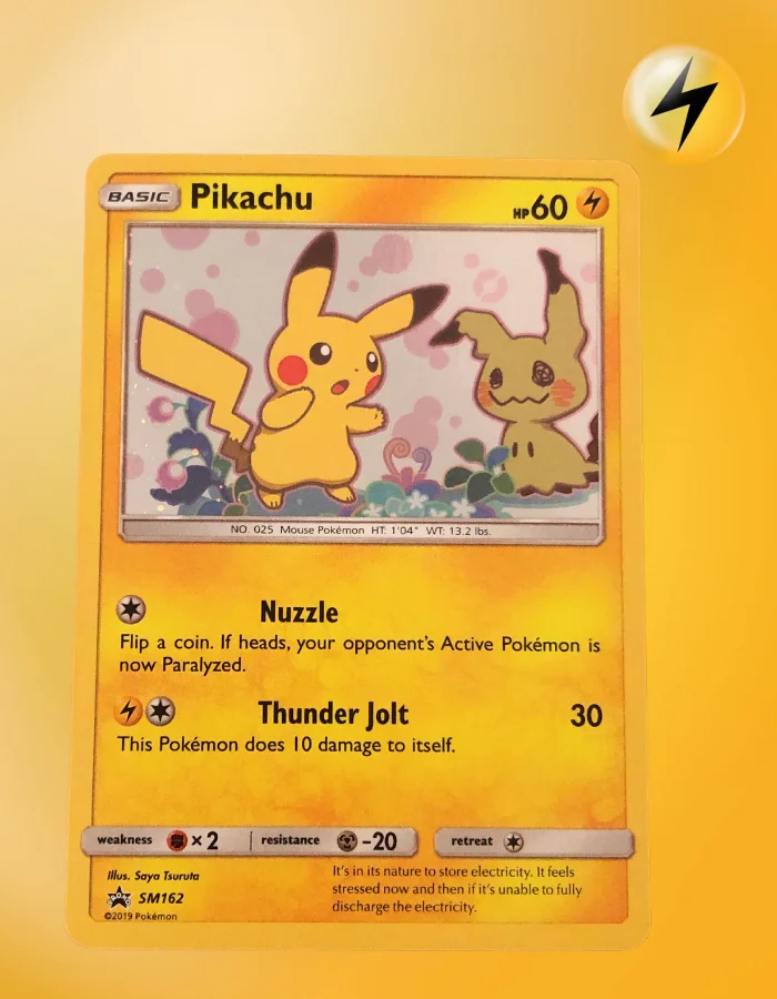 Pikachu SM162 Sun & Moon Black Star Promo Holo – English Pokemon Card, Lightly Played