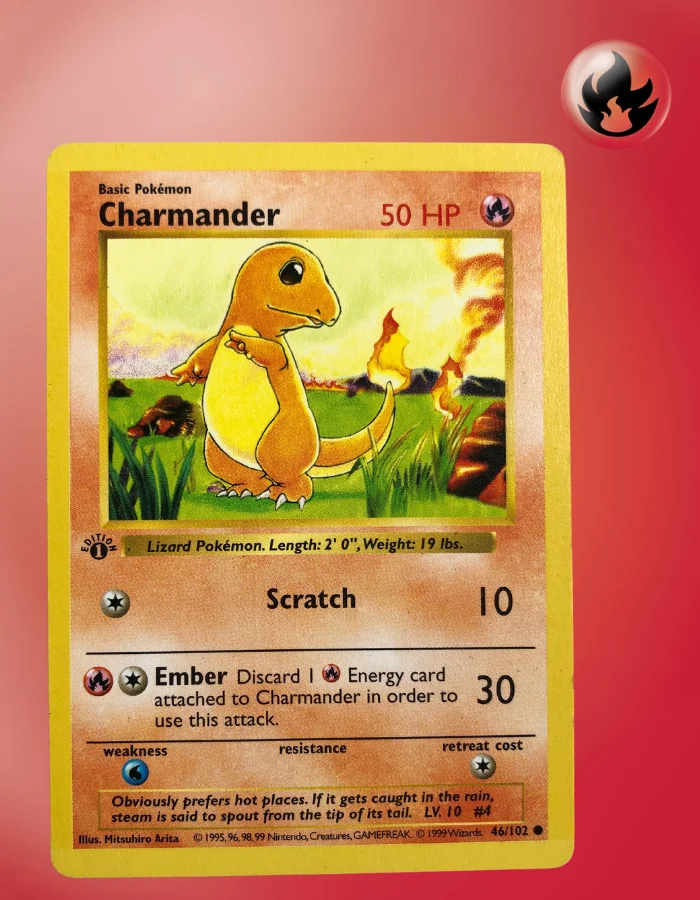 Charmander Base Set Shadowless First Edition - TCG Coleccionistas