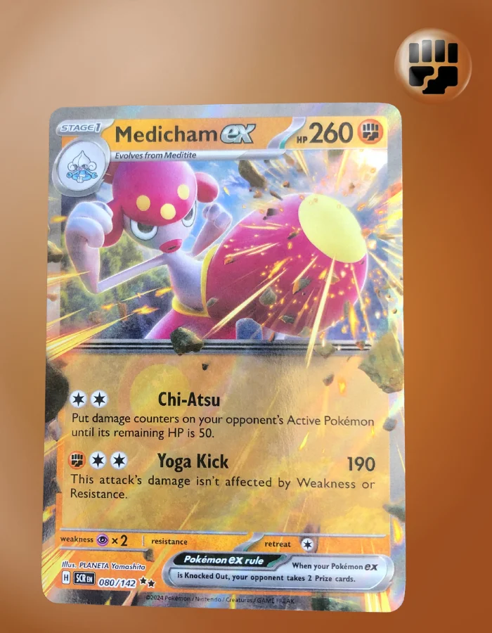 Pokemon Medicham Ex Holo Card - 080/142 SV Stellar Crown Half Art - Near  Mint